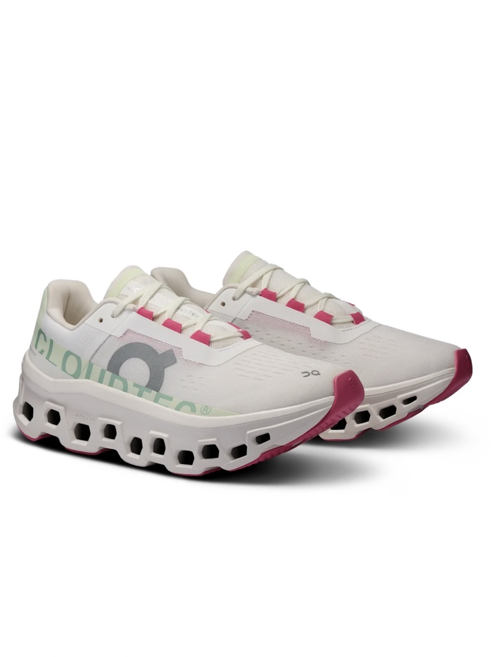 On Cloudmonster White/Lima Womens Running Shoes Sz 11M Very Nice indoor use only